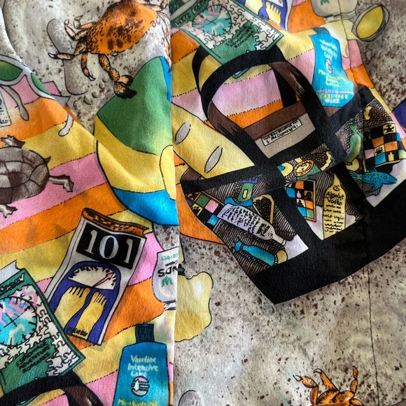 Nicole Miller Long Silk Robe Sz M Pockets Limited Ed Beach Vacation Vintage 90s - Picture 5 of 7